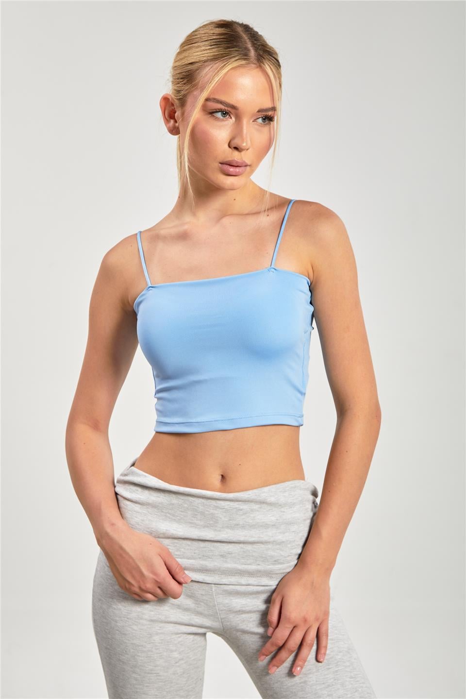 Göğüs pedli askılı atlet-1010 Mavi