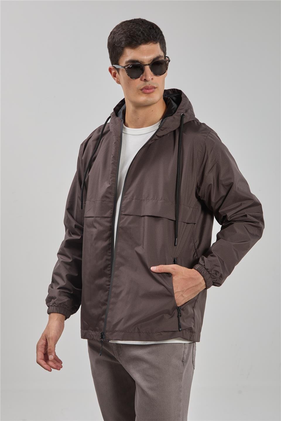 Kapüşonlu teknik mont-3438 Antrasit