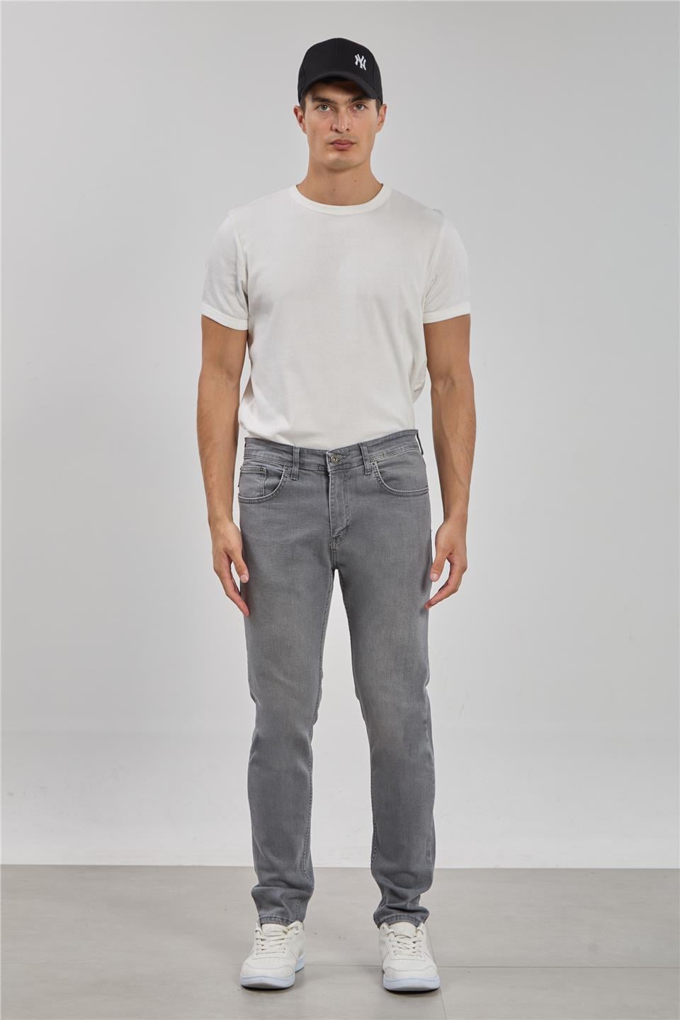 PABLO-Regular fit pantolon-5141 Gri