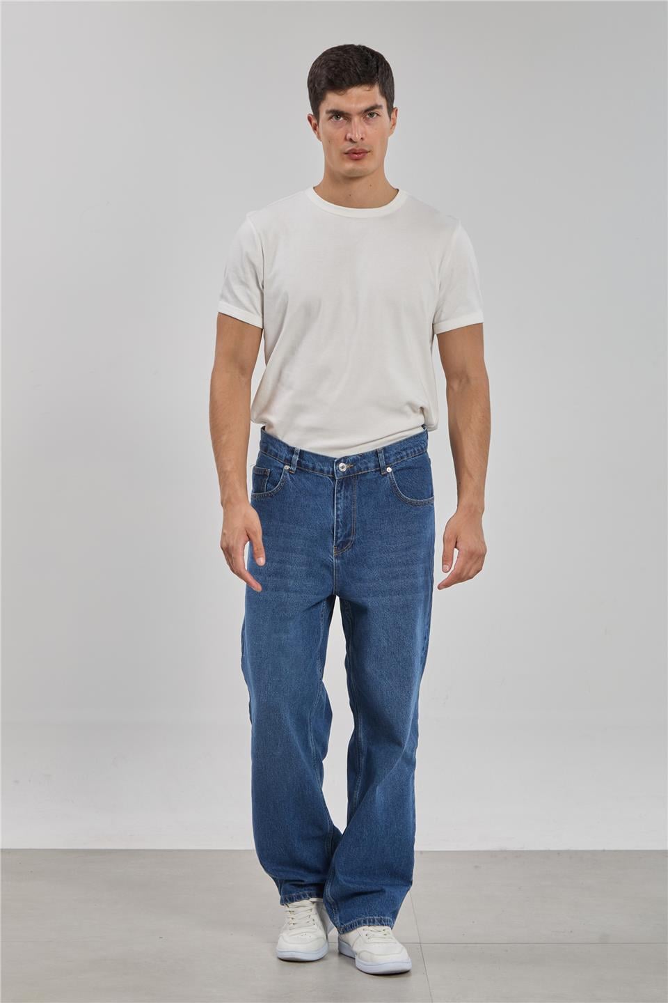 Relaxed fit jean pantolon-1594 Mavi