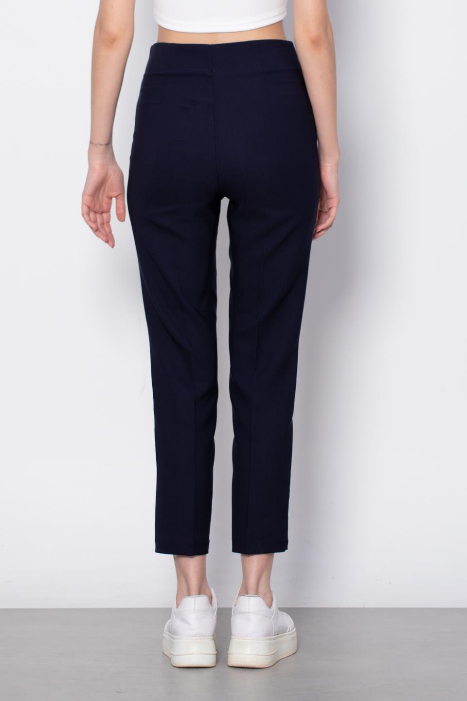 Kadın Pensli Kumaş Pantolon - Lacivert