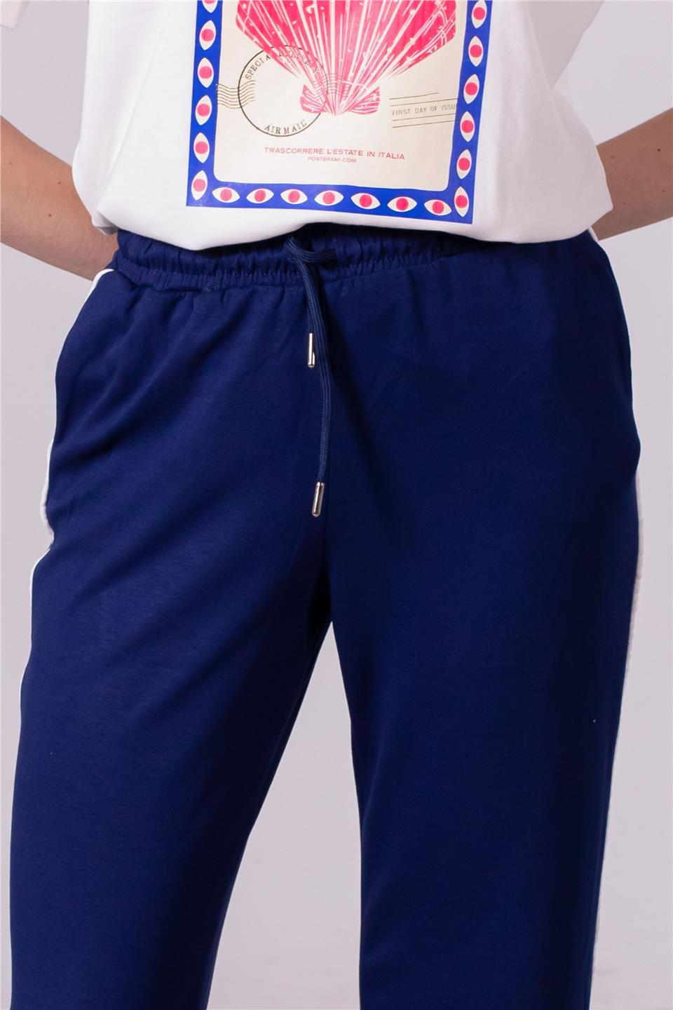 Kadın Ara Biye Cepli Pantolon - Lacivert