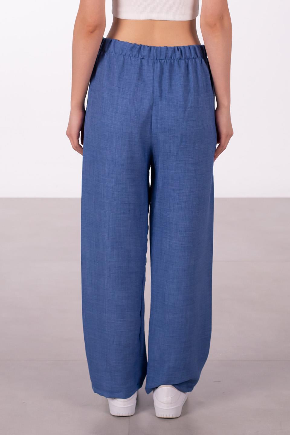 Kadın Bağlamalı Salaş Pantolon - İndigo