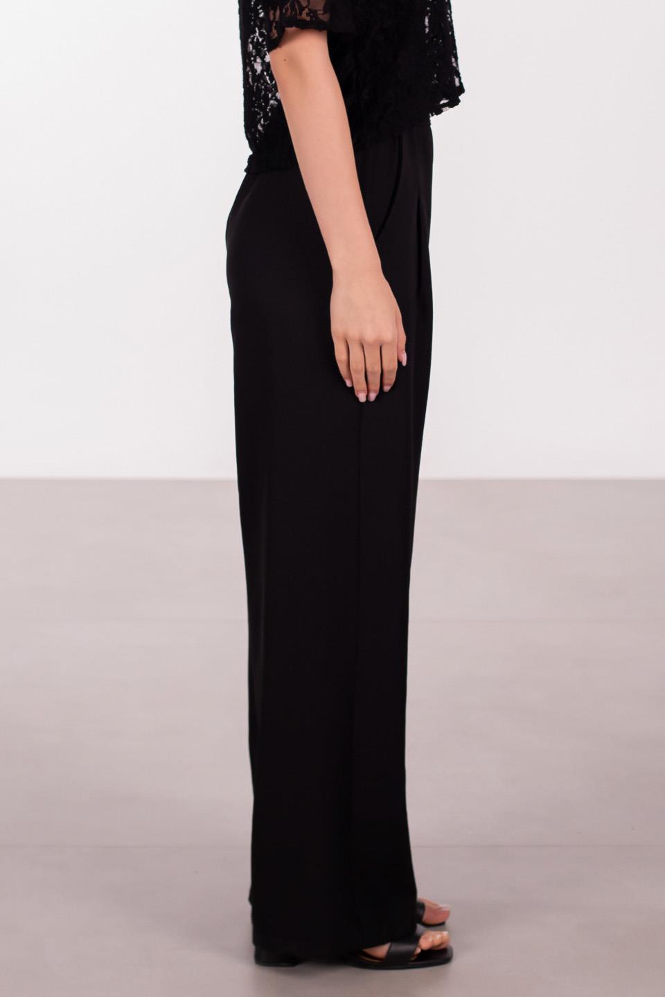 Kadın Beli Lastikli Aerobin Bol Pantolon - Siyah