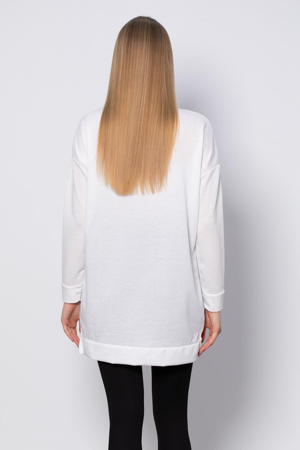 Bisiklet Yaka Mevsimlik Sweatshirt - Ekru