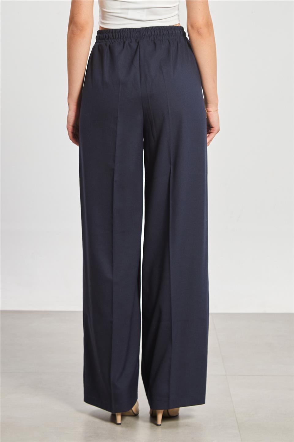 Kadın Bol Paça Palazzo Pantolon - Lacivert