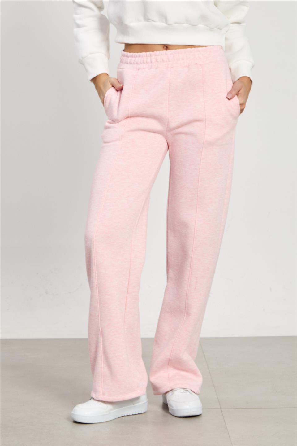 Kadın Çimalı Şardonlu Eşofman Altı - Pembe