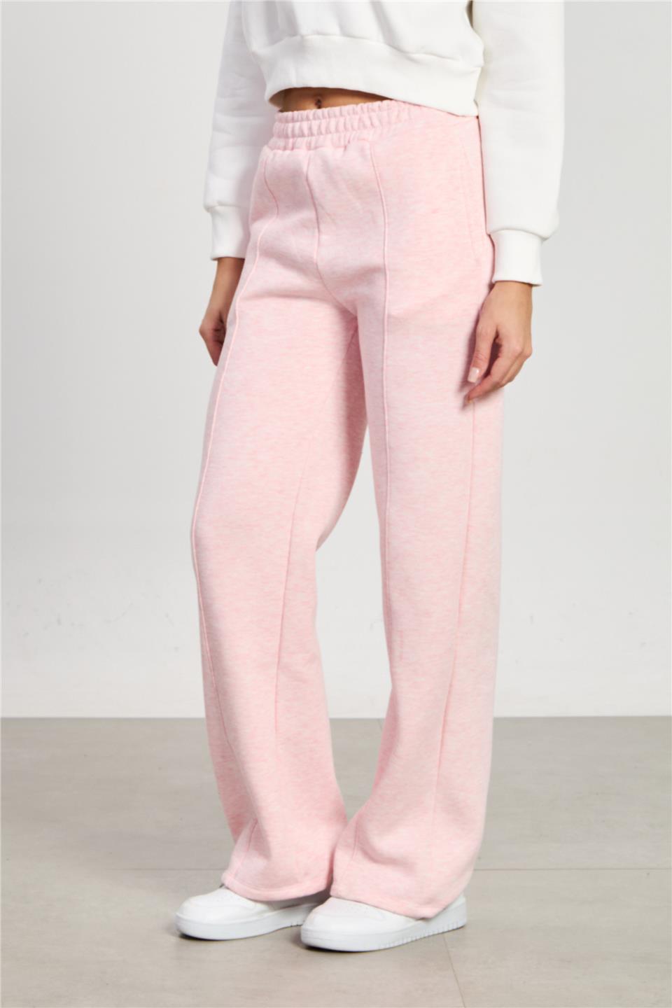 Kadın Çimalı Şardonlu Eşofman Altı - Pembe