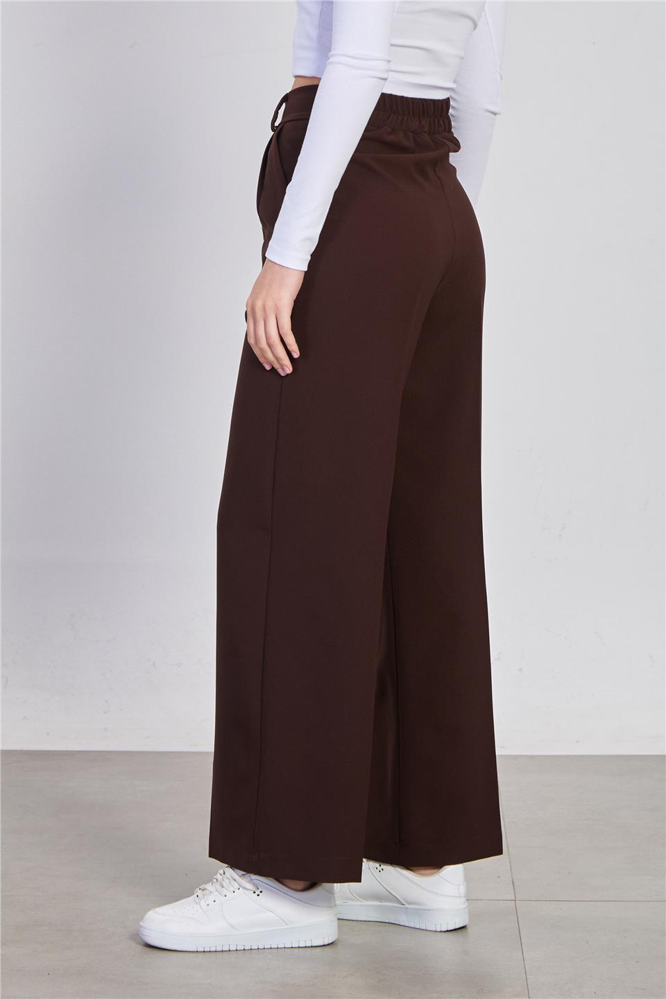 Kadın Double Palazzo Pantolon - Kahve