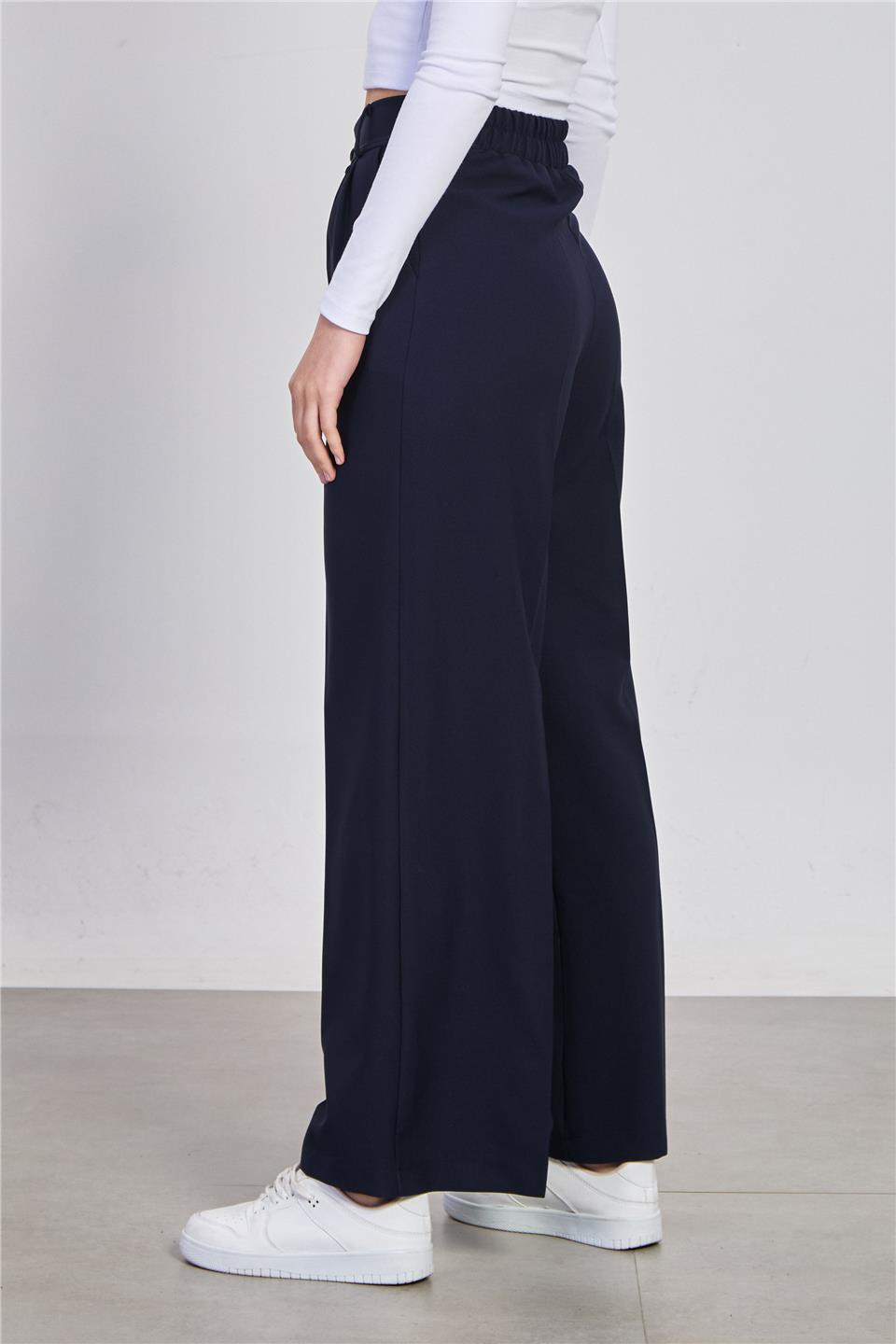 Kadın Double Palazzo Pantolon - Lacivert