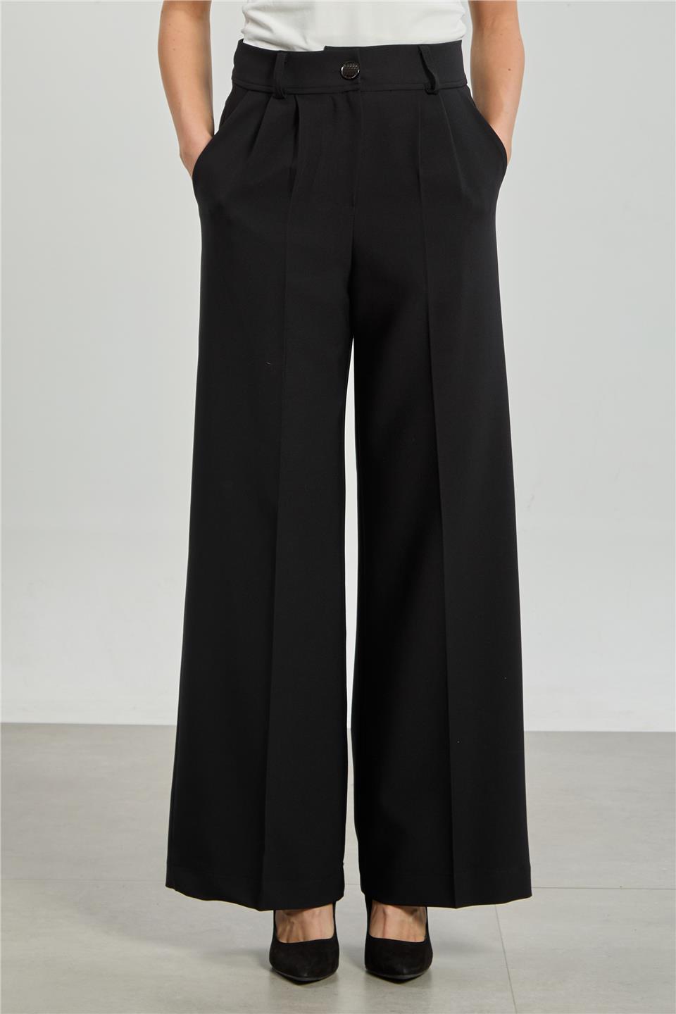 Kadın Double Palazzo Pantolon - Siyah