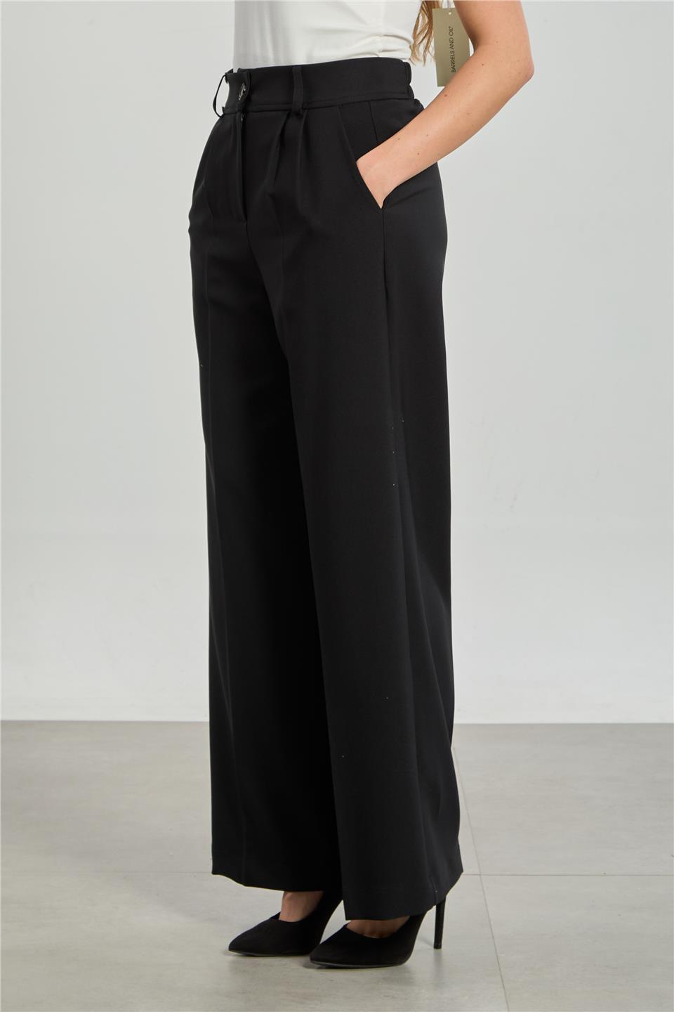 Kadın Double Palazzo Pantolon - Siyah