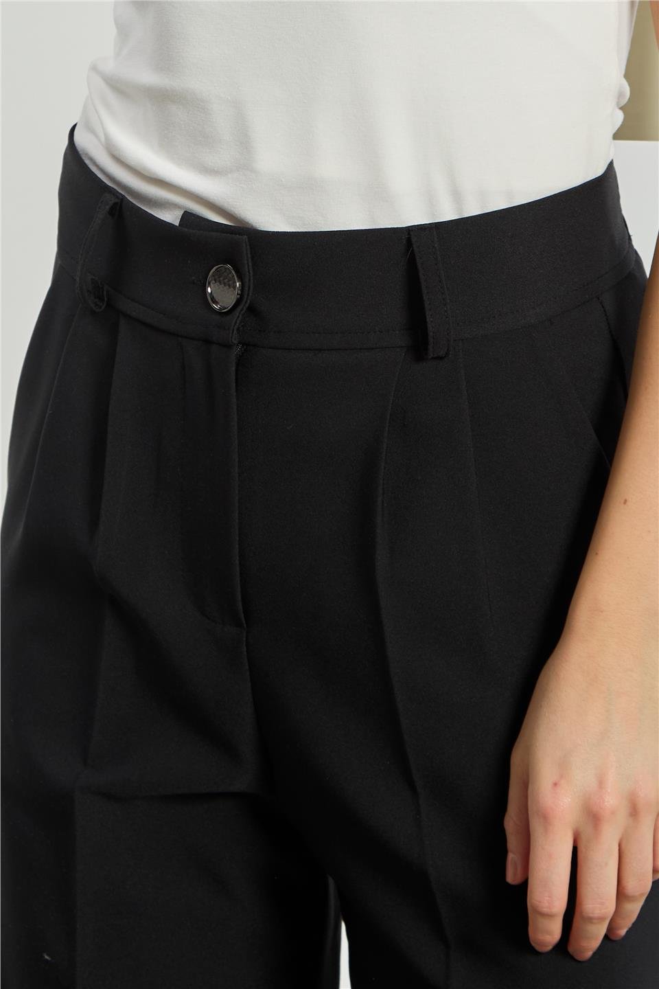 Kadın Double Palazzo Pantolon - Siyah