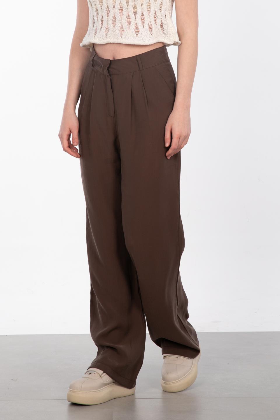 İnce Modal Kumaş Pantolon - Kahve