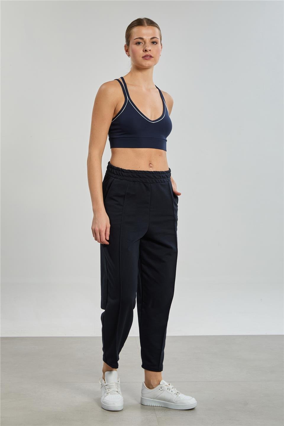 Kadın Çimalı Havuç Eşofman Altı - Lacivert