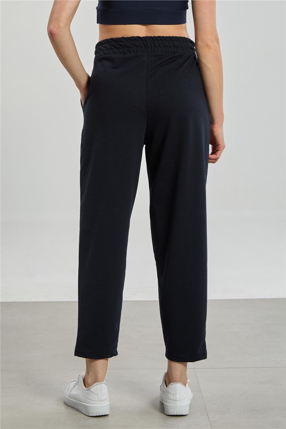 Kadın Çimalı Havuç Eşofman Altı - Lacivert