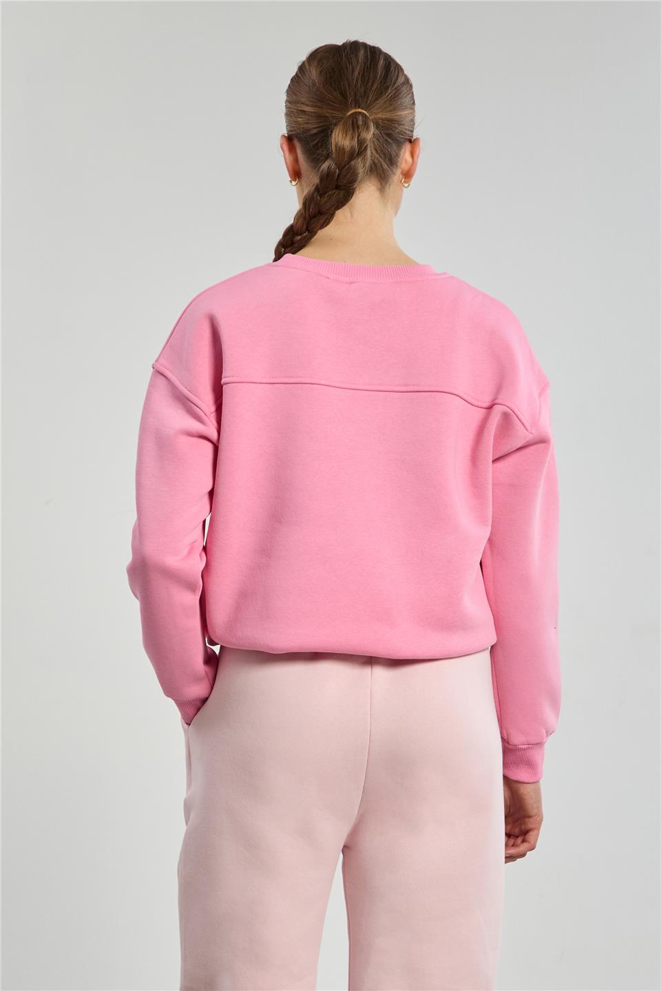 Kadın Fourth Apparel Baskılı Sweatshirt - Pembe