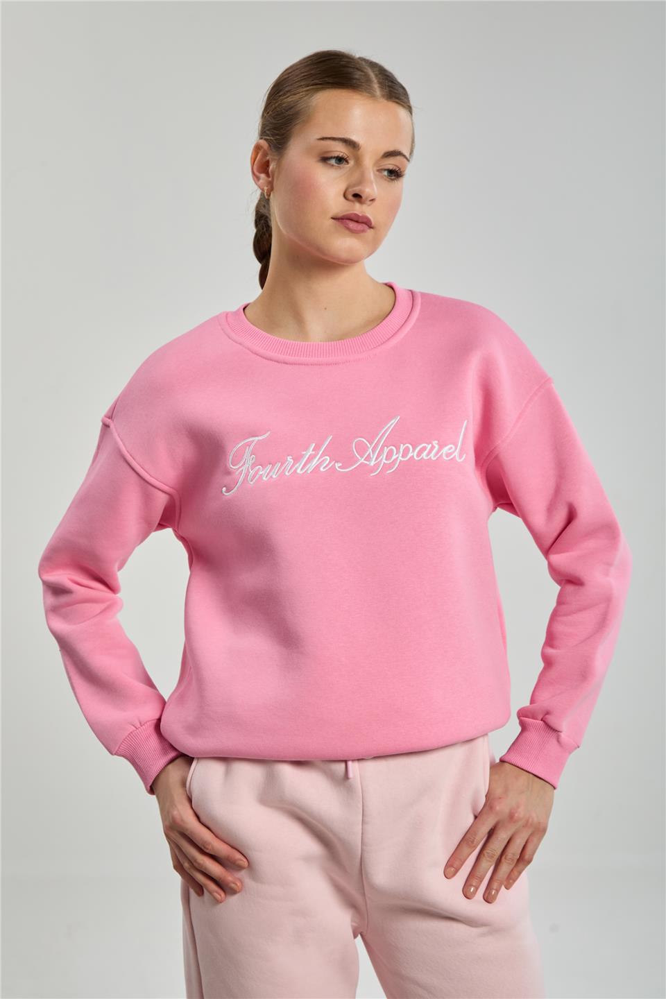 Kadın Fourth Apparel Baskılı Sweatshirt - Pembe