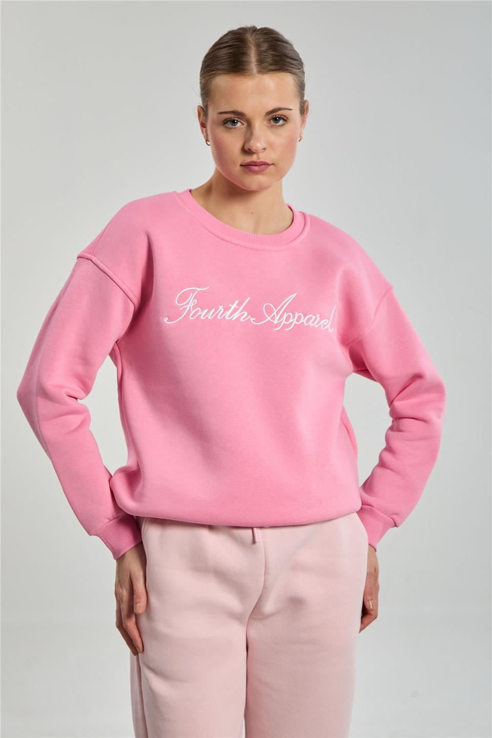 Kadın Fourth Apparel Baskılı Sweatshirt - Pembe
