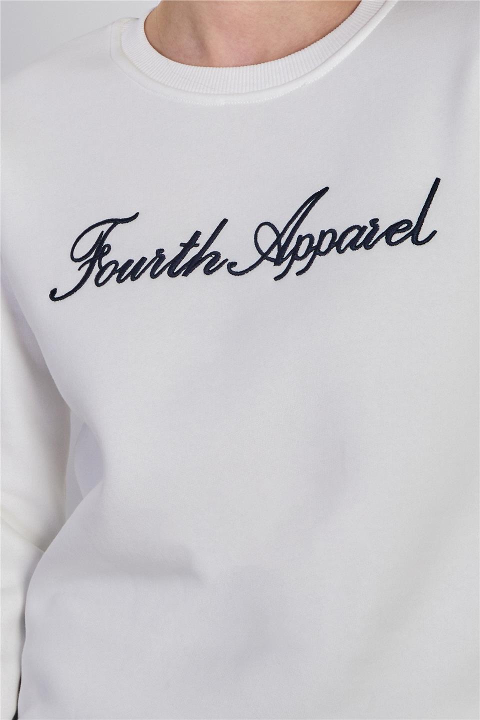 Kadın Fourth Apparel Baskılı Sweatshirt- Ekru