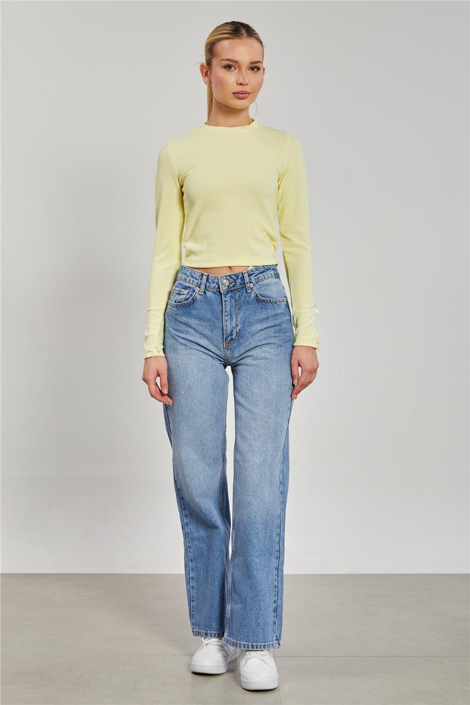 Kadın Geniş Paça Jean Pantolon - Açık Mavi