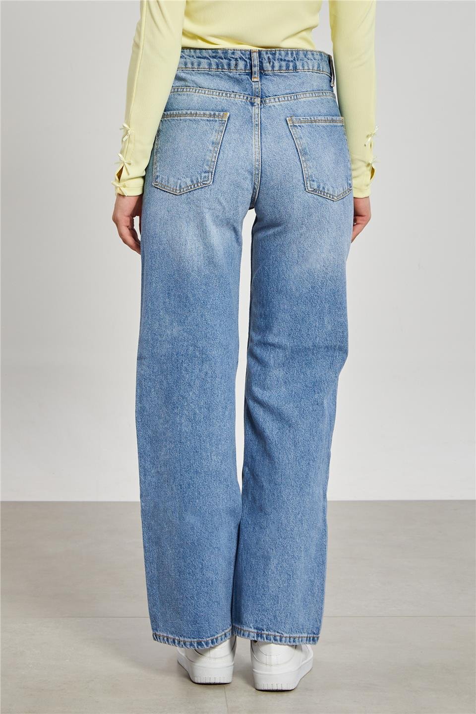 Kadın Geniş Paça Jean Pantolon - Açık Mavi