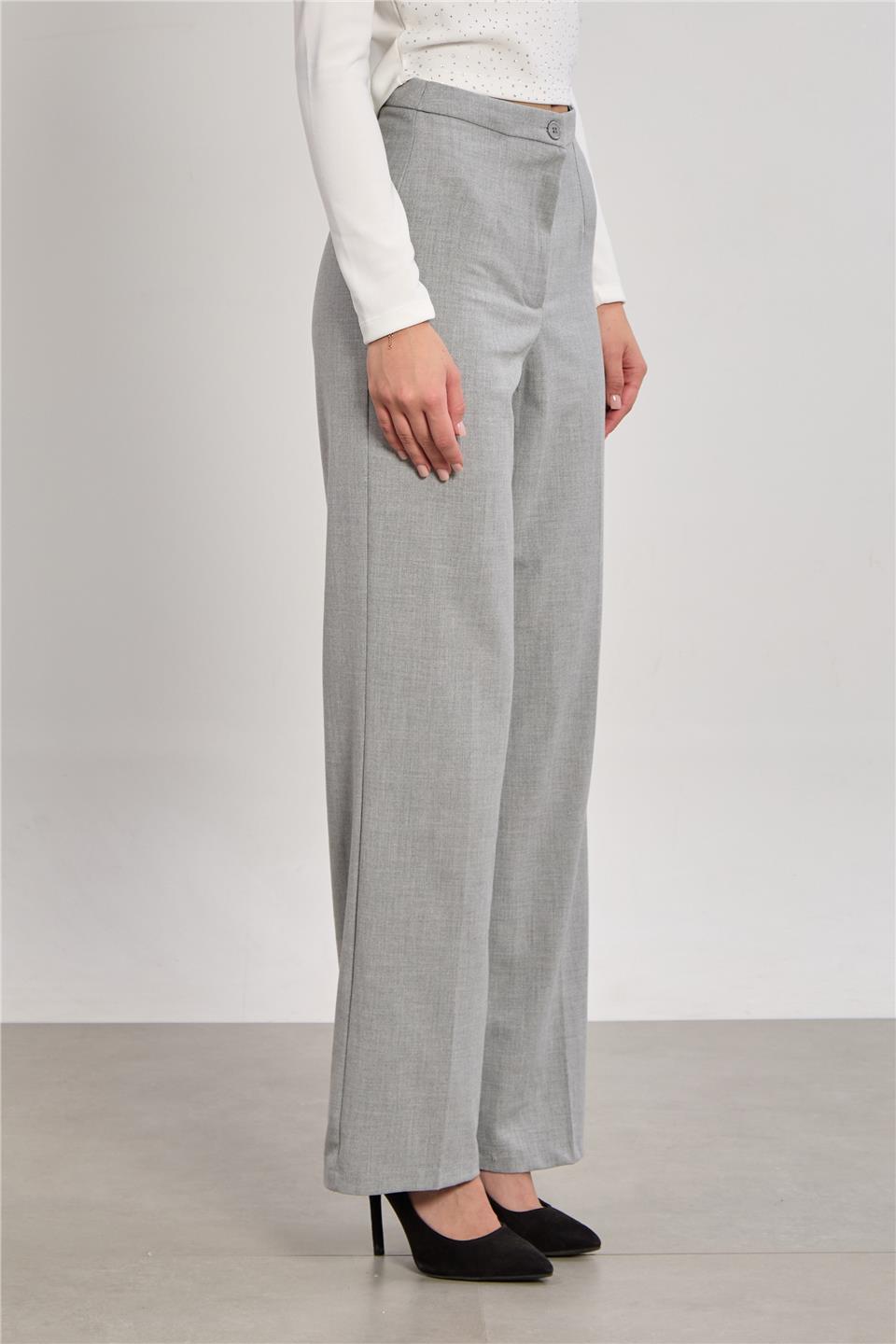 Kadın Palazzo Pantolon - Açık Gri