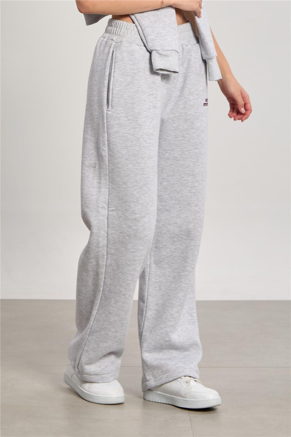 Kadın Santa Monica Baskılı Eşofman Altı - Kar Melanj