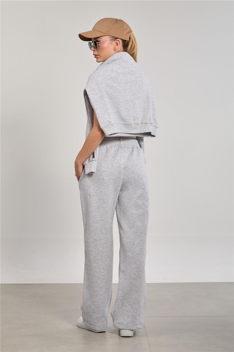 Kadın Santa Monica Baskılı Eşofman Altı - Kar Melanj