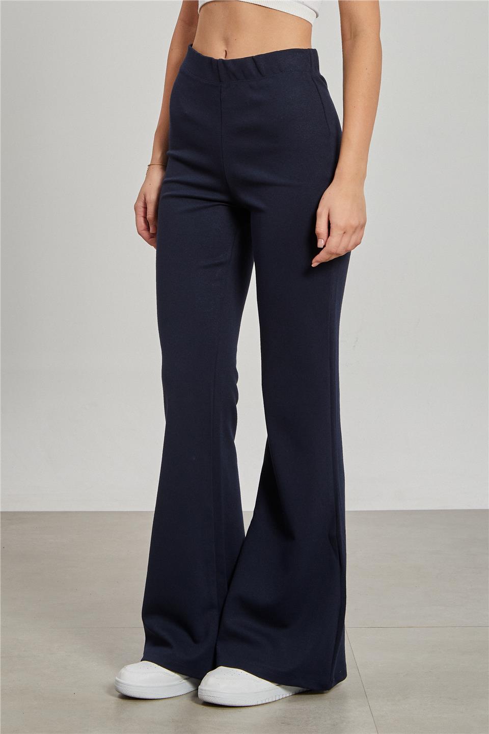 Kadın Yüksek Bel İspanyol Paça Tayt - Lacivert