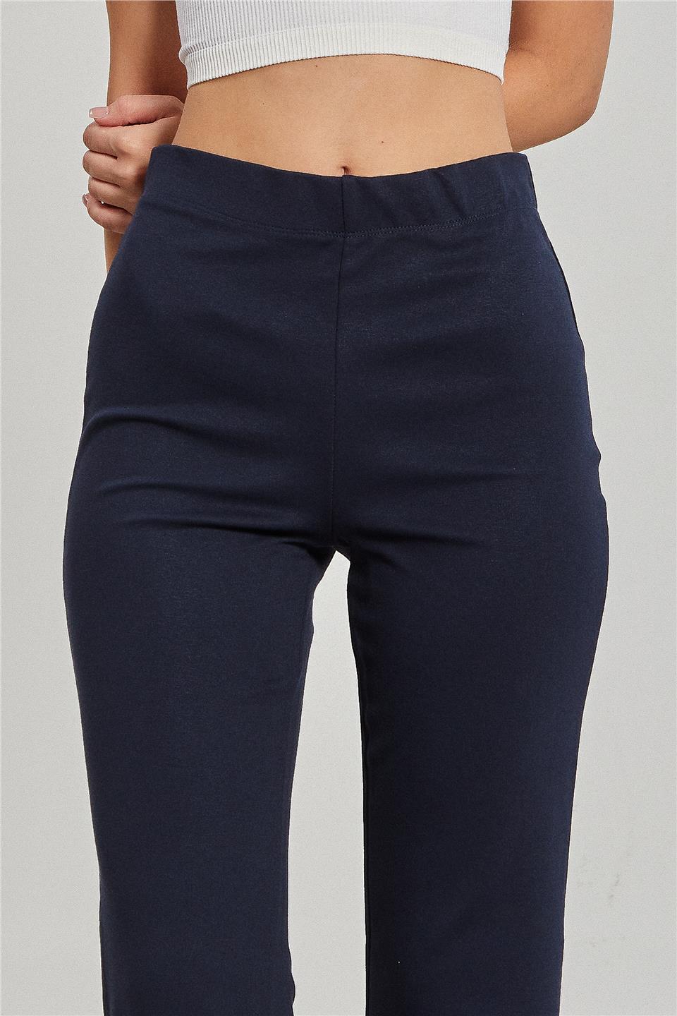 Kadın Yüksek Bel İspanyol Paça Tayt - Lacivert