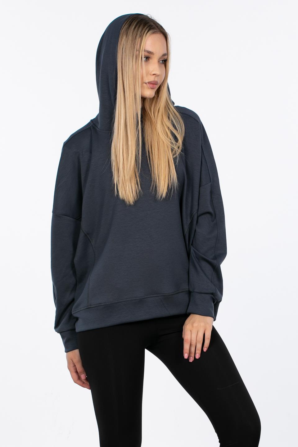 Kapüşonlu Modal Sweatshirt - Antrasit