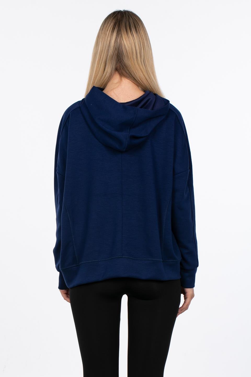 Kapüşonlu Modal Sweatshirt - Lacivert