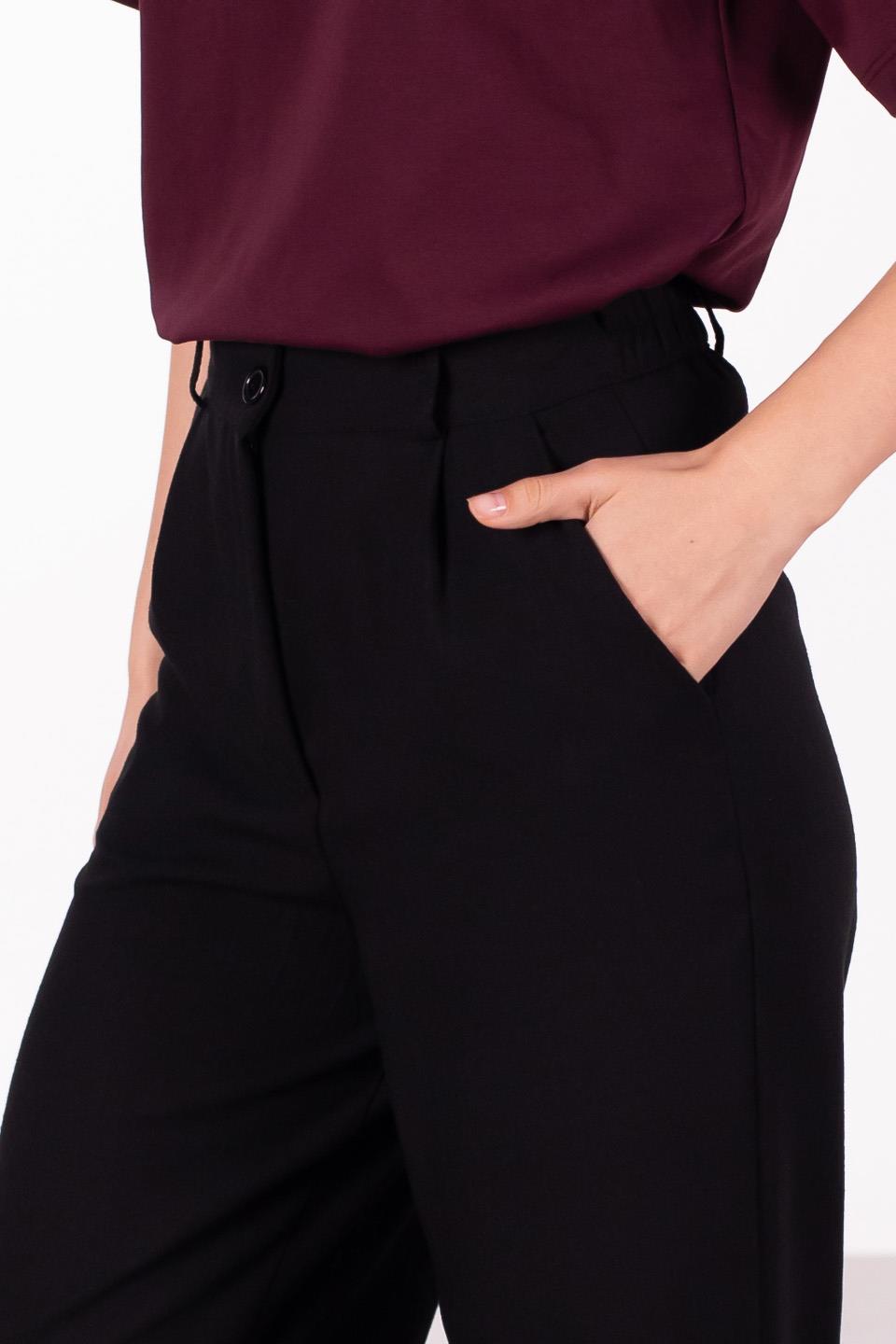 Kadın Keten Palazzo Pantolon - Siyah