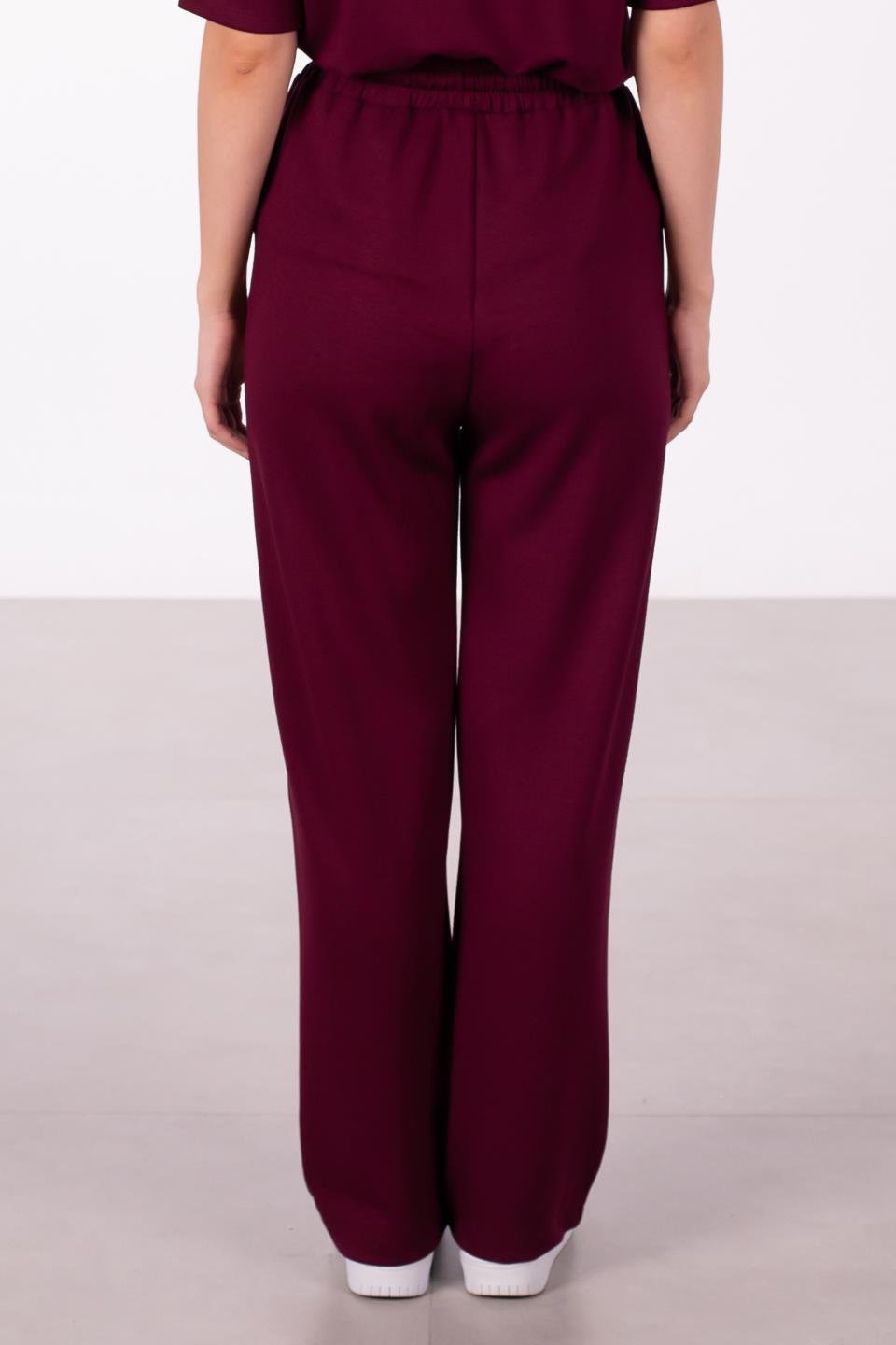 Kadın Modal Bol Paça Eşofman Altı - Bordo