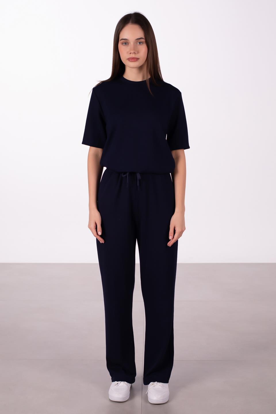 Kadın Modal Bol Paça Eşofman Altı - Lacivert