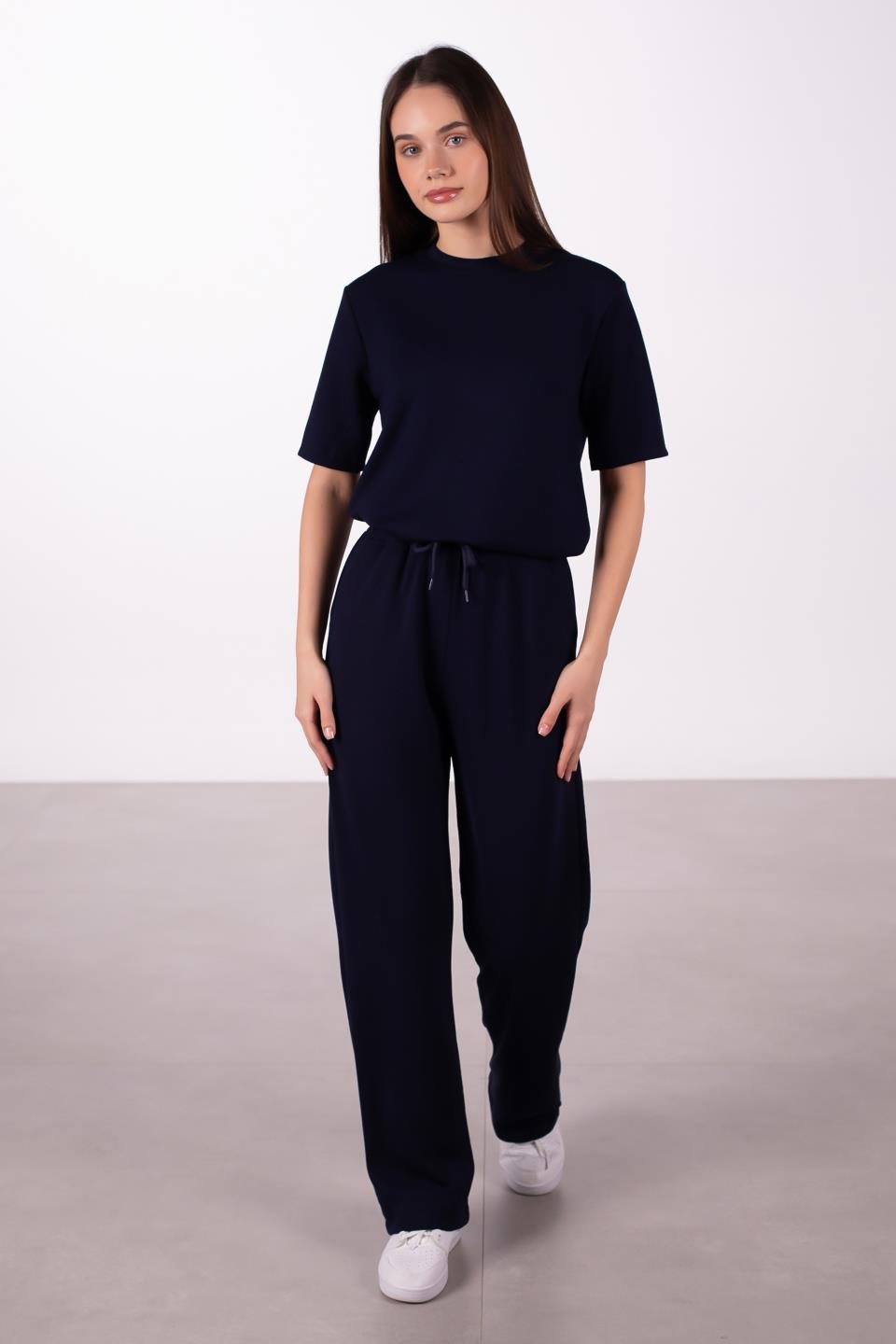 Kadın Modal Bol Paça Eşofman Altı - Lacivert