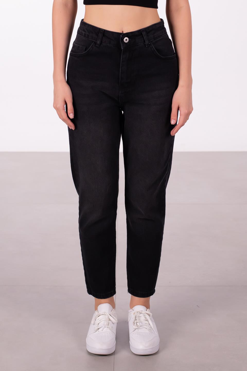 Kadın Mom Fit Jean Pantolon - Siyah