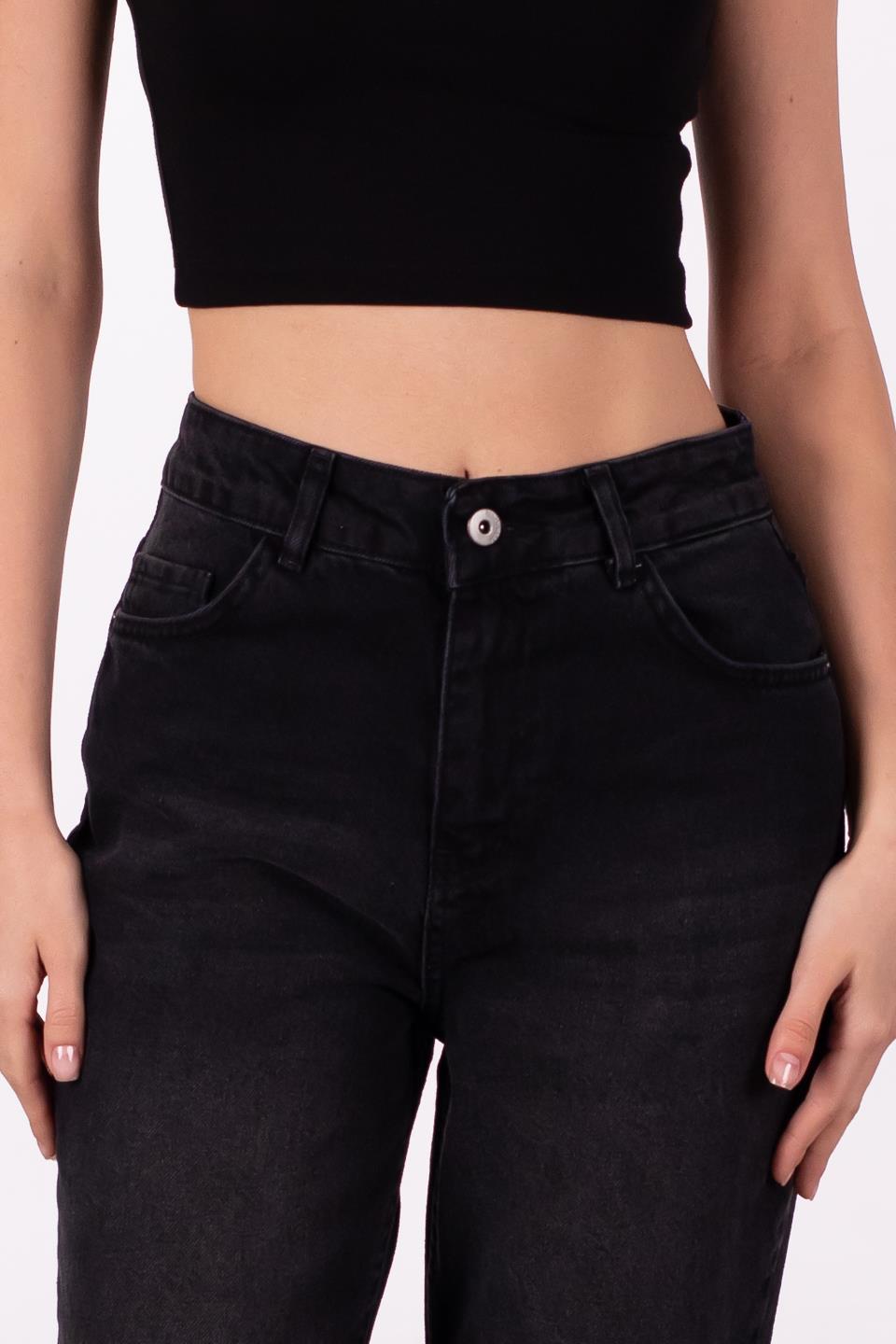 Kadın Mom Fit Jean Pantolon - Siyah
