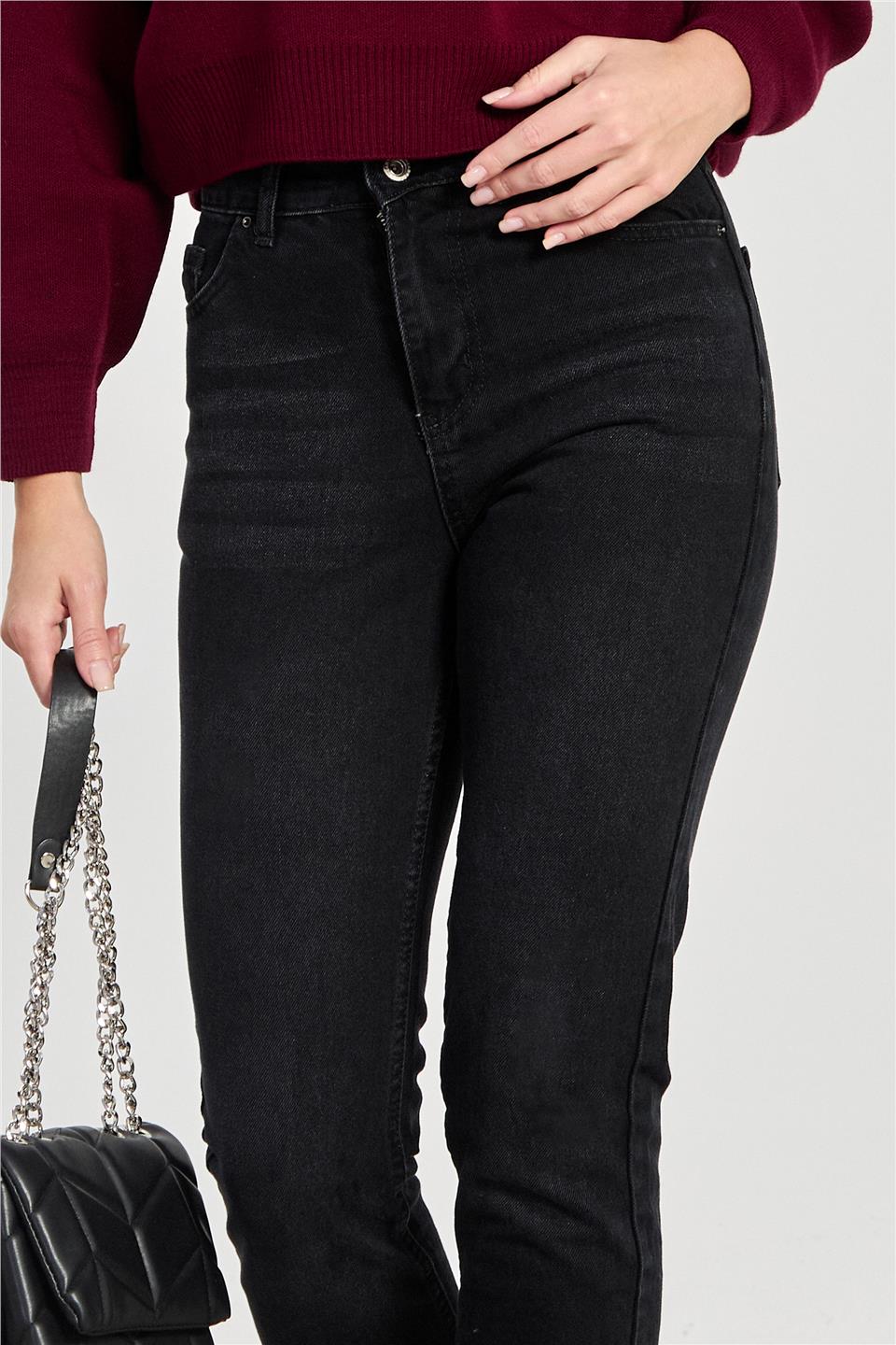 Kadın Mom Jean Pantolon - Siyah