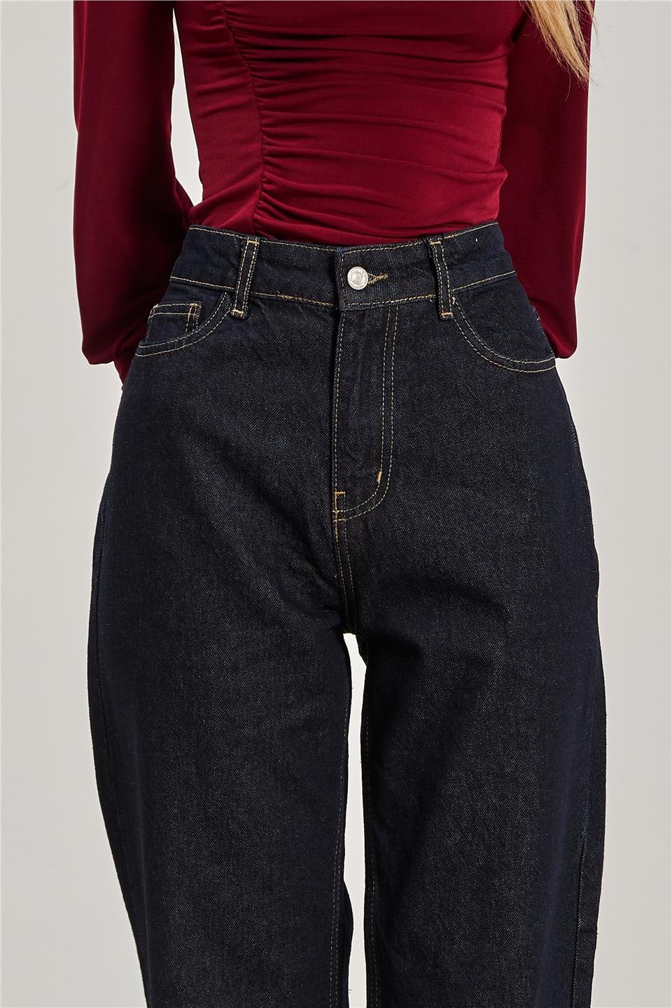Kadın Palazzo Jean Pantolon - Lacivert 