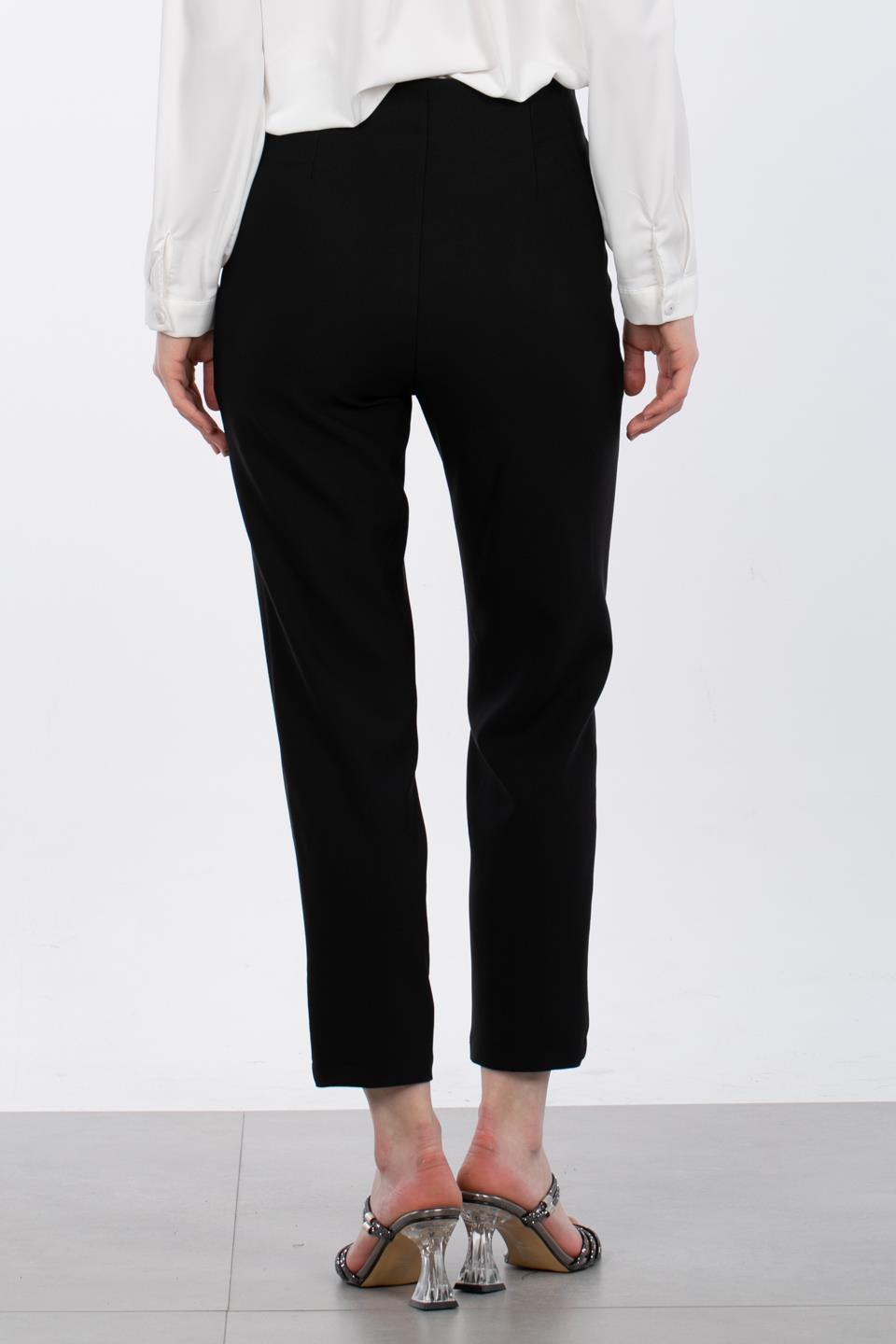 Kadın Pensli Kumaş Pantolon - Siyah