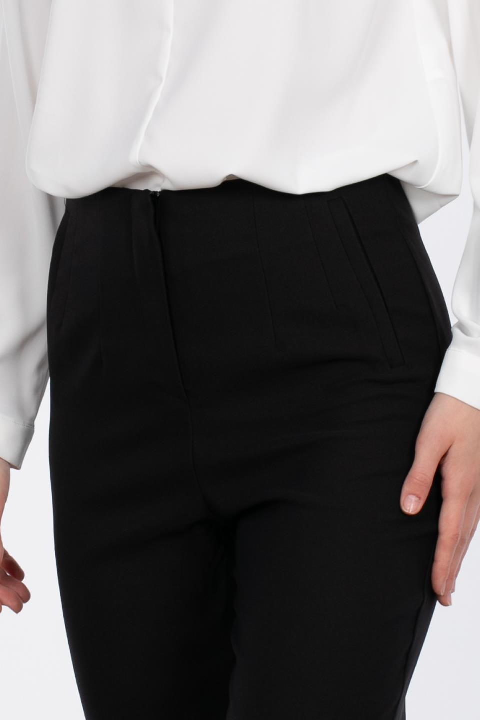 Kadın Pensli Kumaş Pantolon - Siyah