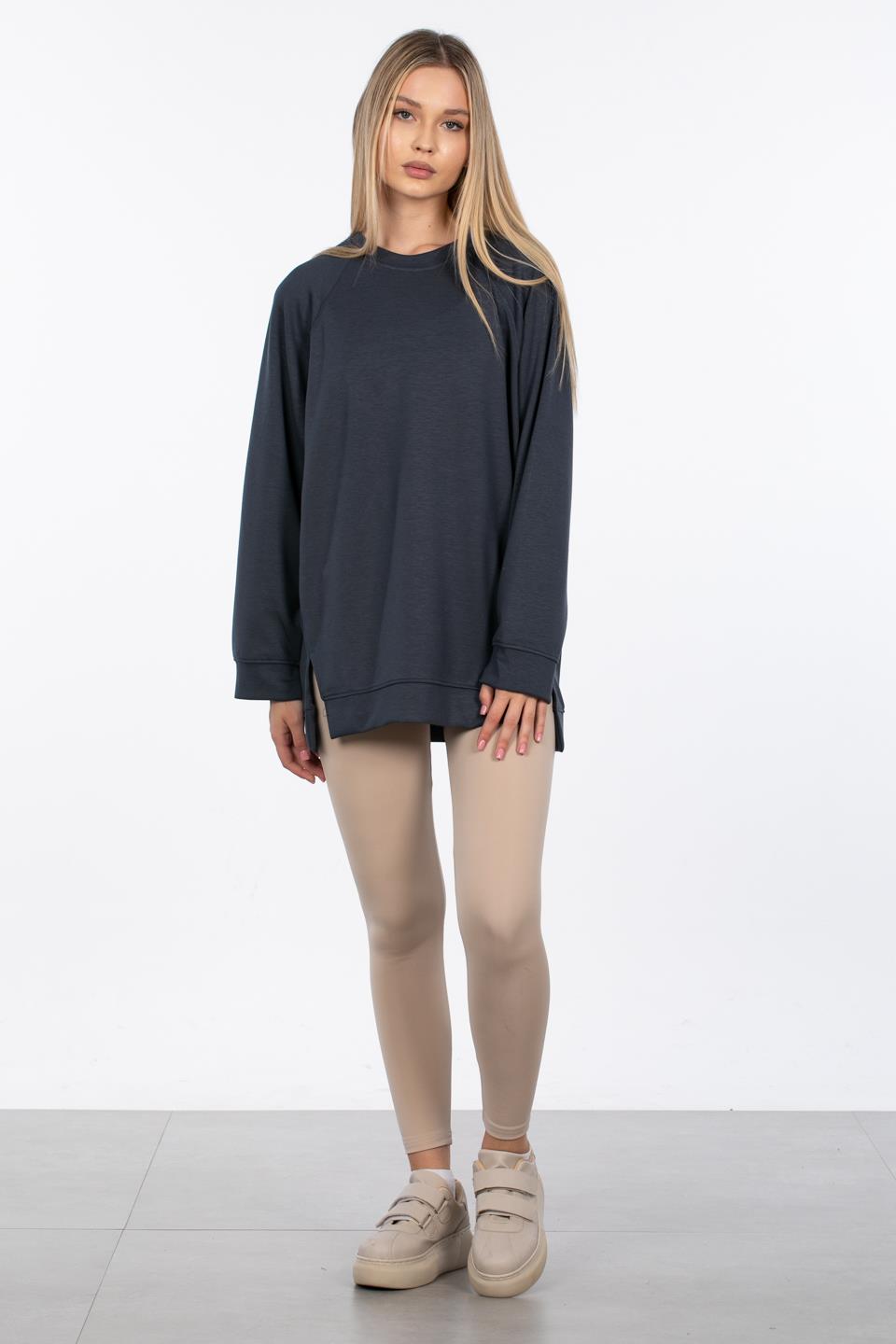 Reglan Kol Yırtmaçlı Sweatshirt - Antrasit