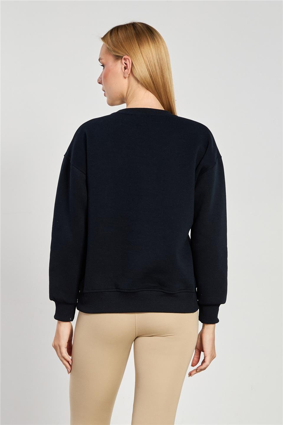 Kadın Santa Monica Yazılı Sweatshirt - Lacivert