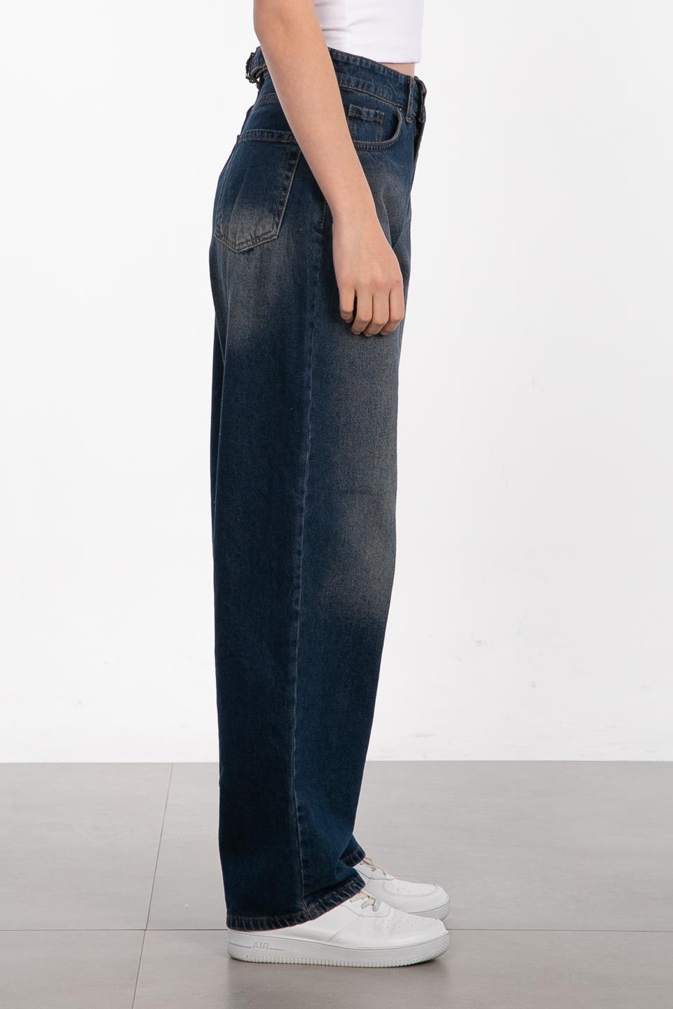 Tokalı Baggy Jean Pantolon - Kahve Tint