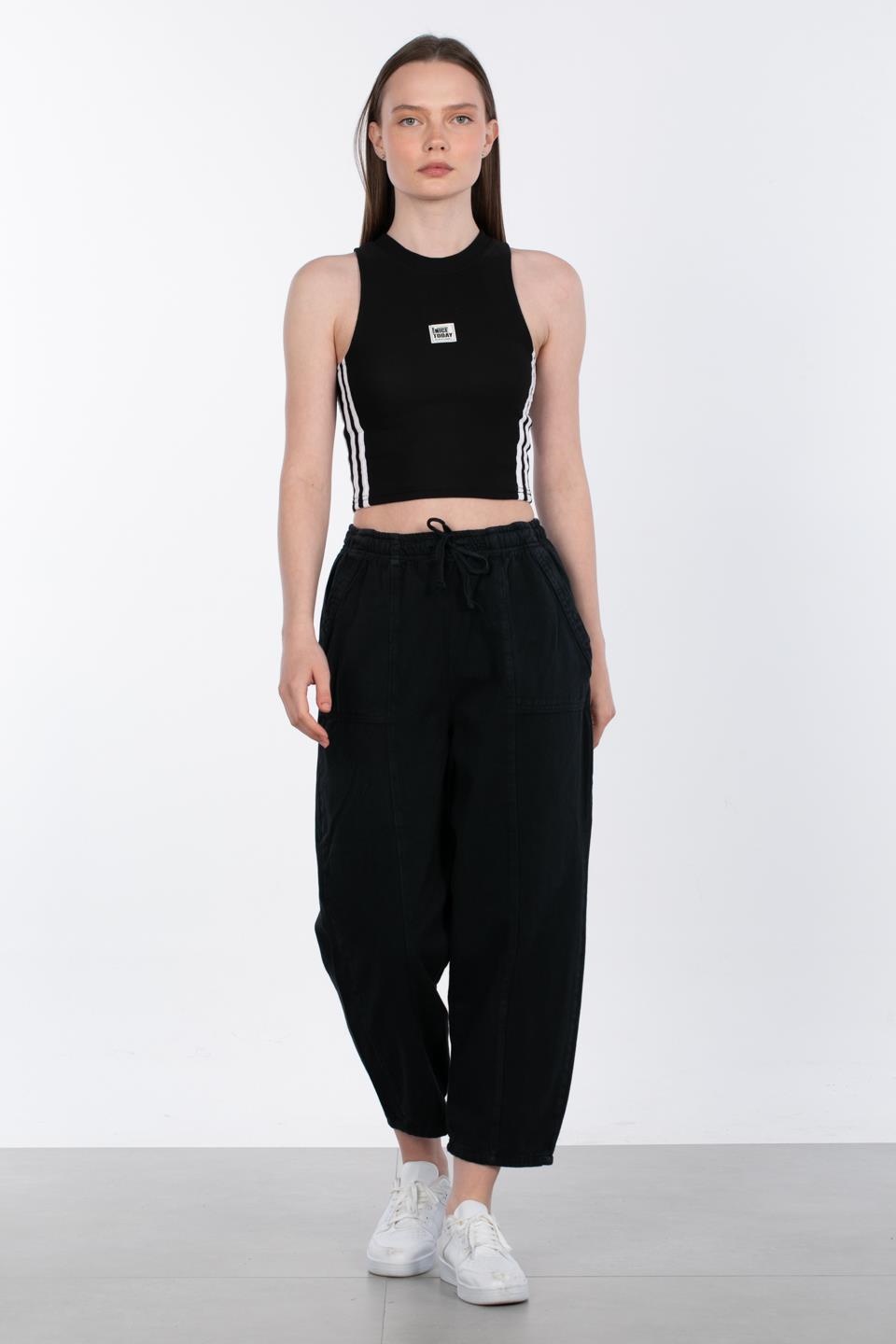 Yıkamalı Havuç Pantolon - İndigo