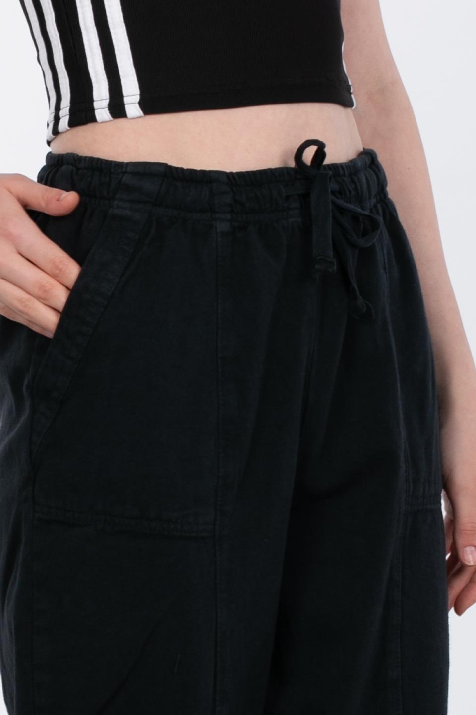 Yıkamalı Havuç Pantolon - İndigo