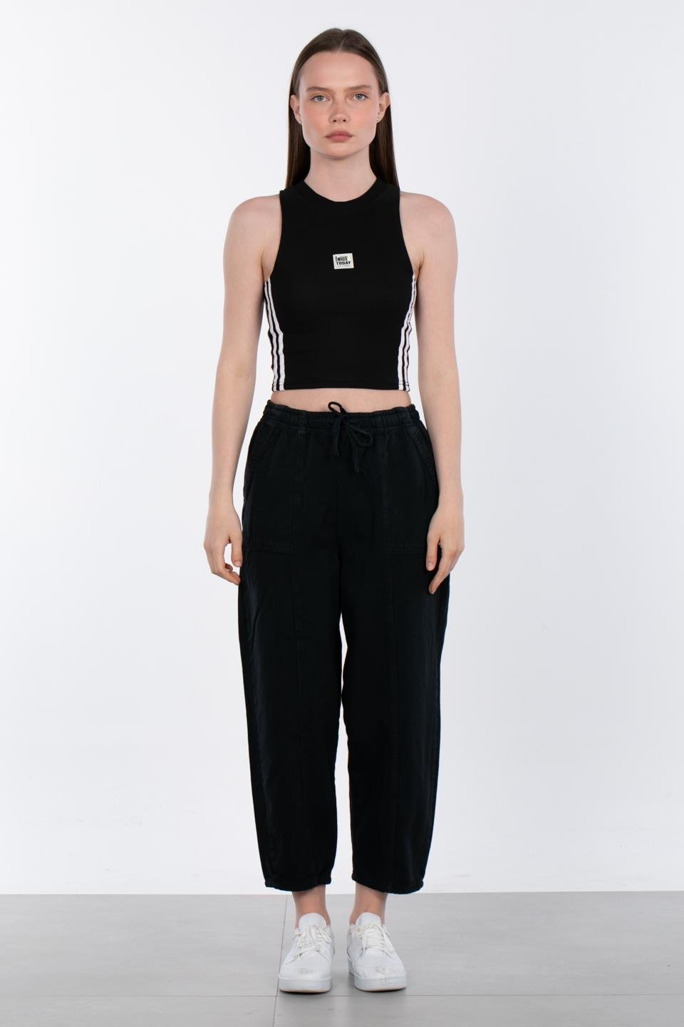 Yıkamalı Havuç Pantolon - İndigo