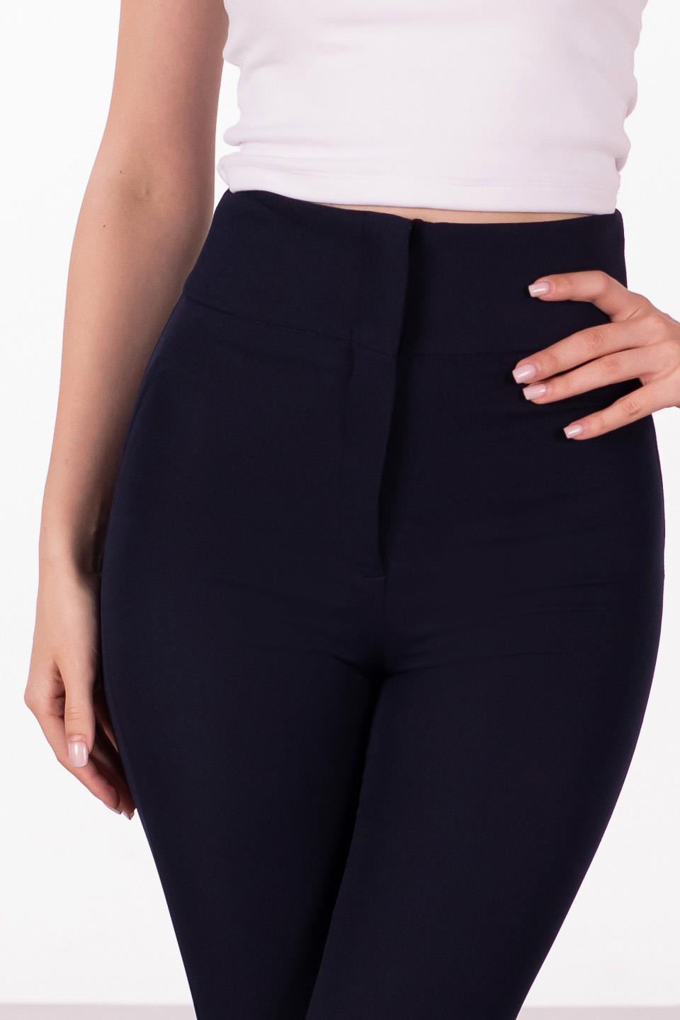 Kadın Yüksek Bel İspanyol Paça Pantolon - Lacivert